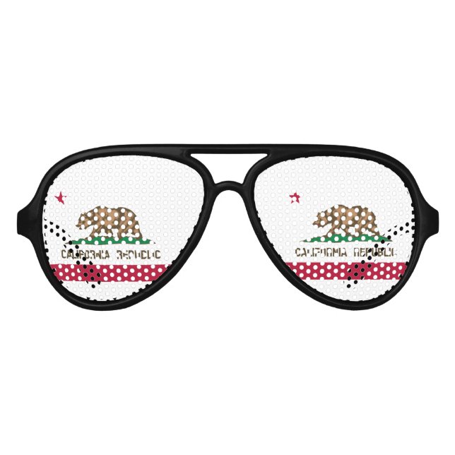 Staatsflagge der Republik Kalifornien Partybrille (Vorderseite)