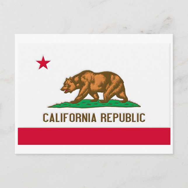 Staatsflagge der Republik Kalifornien Postkarte (Vorderseite)