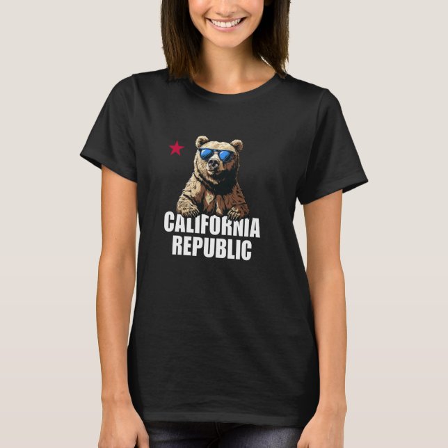Staatsflagge der Republik Kalifornien T-Shirt (Vorderseite)