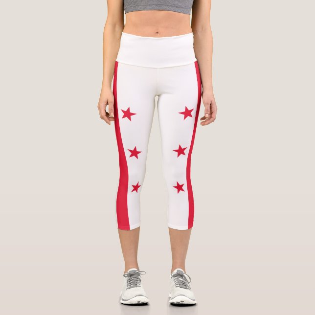 Staatsflagge der Washington DC Capri Leggings (Vorderseite)