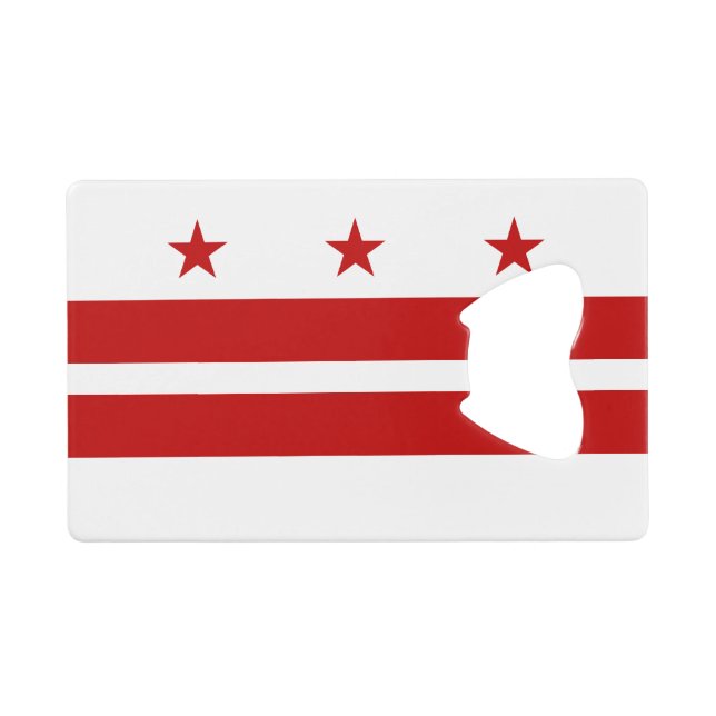 Staatsflagge der Washington DC Geldbeutel Flaschenöffner (Vorderseite (Horizontal))