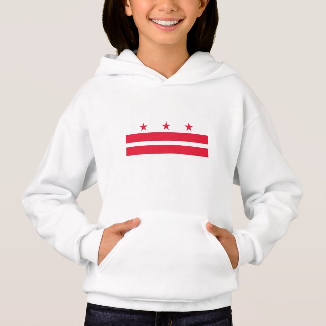 Staatsflagge der Washington DC Hoodie (Vorderseite)