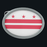 Staatsflagge der Washington DC Ovale Gürtelschnalle<br><div class="desc">Patriotische Washington DC-Staatsflagge.</div>