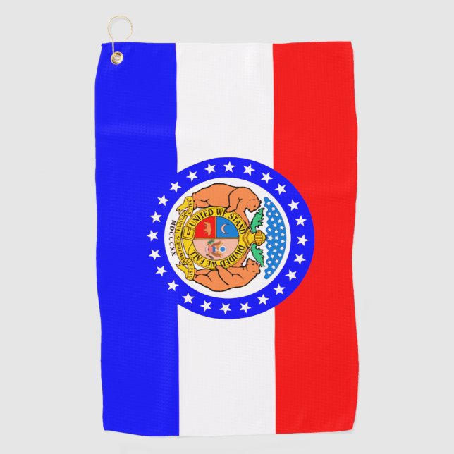Staatsflagge des Golf Towel von Missouri Golfhandtuch (Vorderseite)