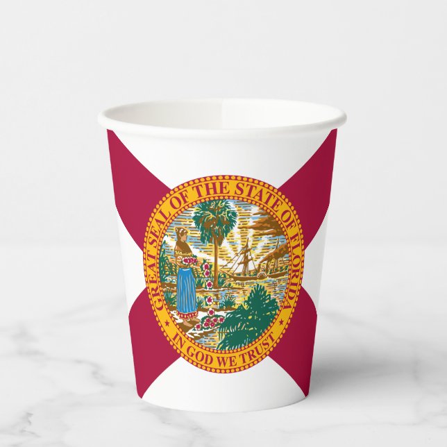 Staatsflagge Florida Pappbecher (Links)