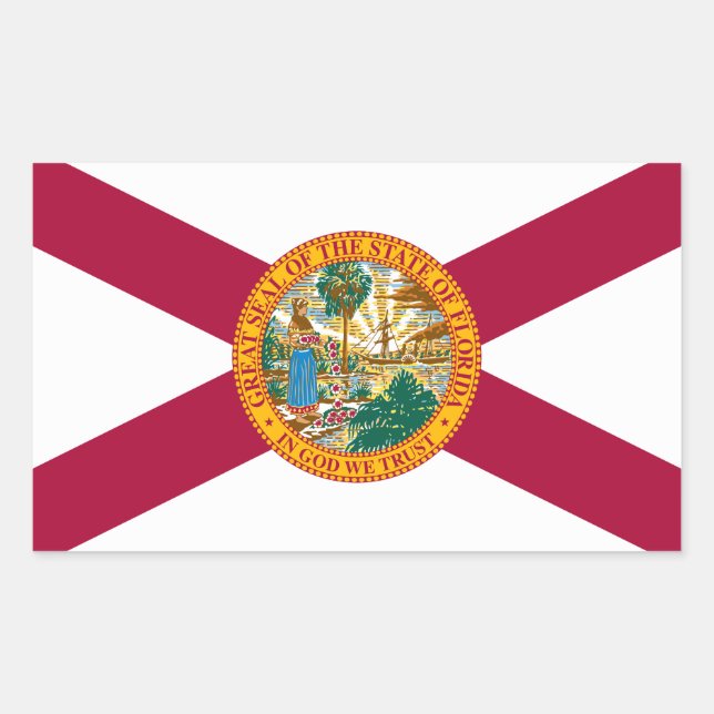 Staatsflagge Florida Rechteckiger Aufkleber (Vorderseite)