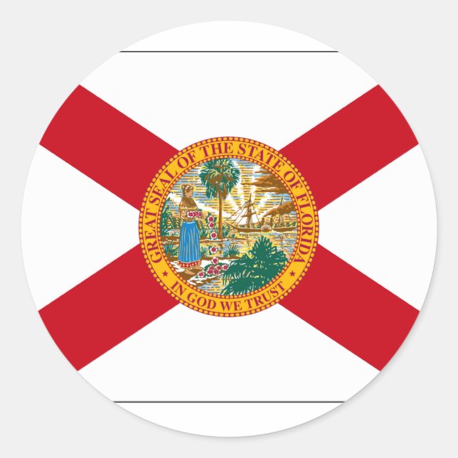 Staatsflagge Florida Runder Aufkleber (Vorderseite)