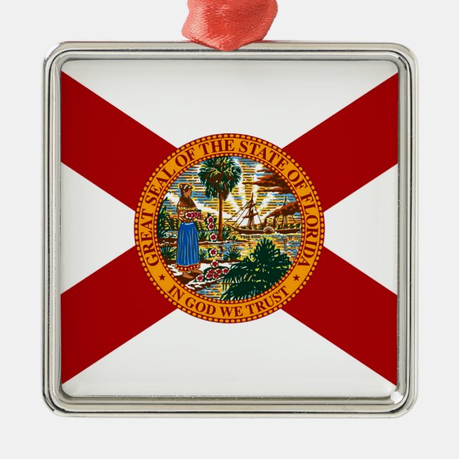 Staatsflagge Florida Silbernes Ornament (Vorne)