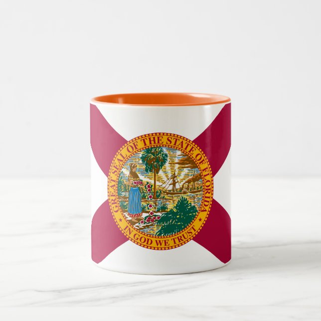 Staatsflagge Florida Zweifarbige Tasse (Mittel)