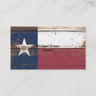 Staatsflagge für altes Holz und Texas Visitenkarte