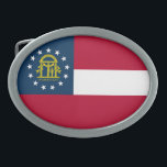 Staatsflagge Georgiens Ovale Gürtelschnalle<br><div class="desc">Patriotisches Georgien-Staatsflagge.</div>