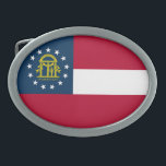 Staatsflagge Georgiens Ovale Gürtelschnalle<br><div class="desc">Patriotisches Georgien-Staatsflagge.</div>