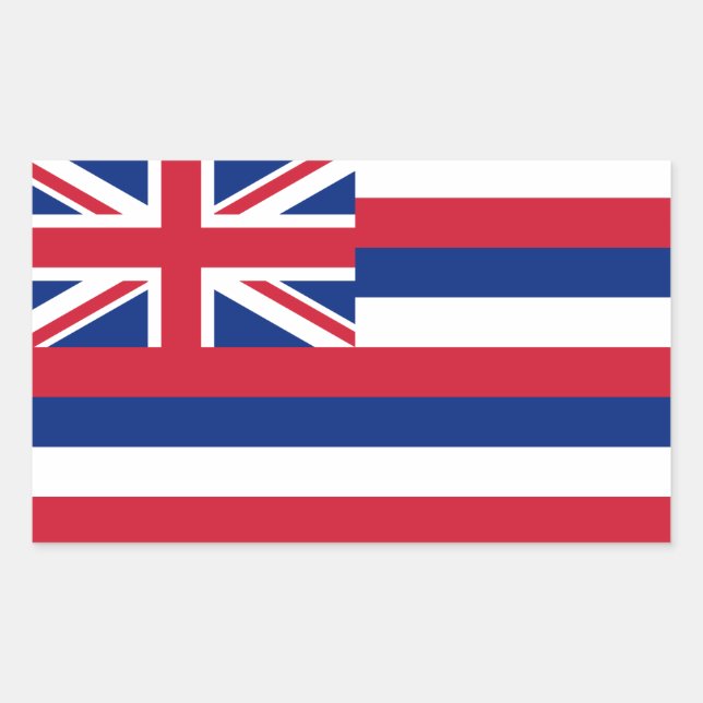 Staatsflagge Hawaii Rechteckiger Aufkleber (Vorderseite)