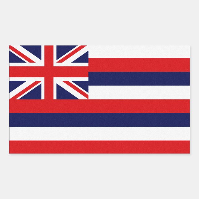 Staatsflagge Hawaii Rechteckiger Aufkleber (Vorderseite)