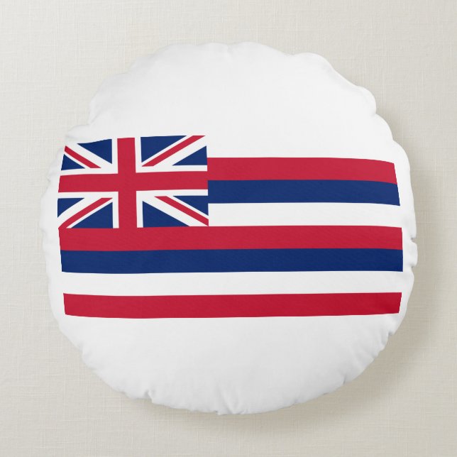 Staatsflagge Hawaii Rundes Kissen (Vorderseite)