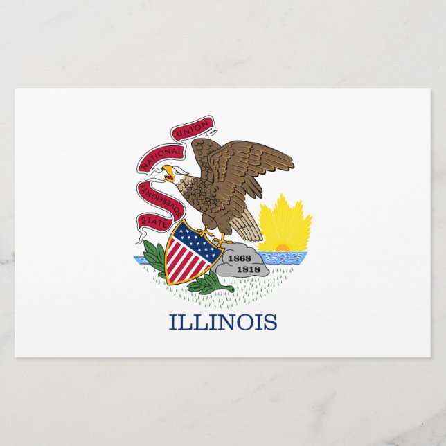 Staatsflagge Illinois Briefpapier (Vorderseite)