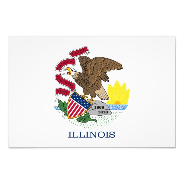Staatsflagge Illinois Fotodruck (Vorne)