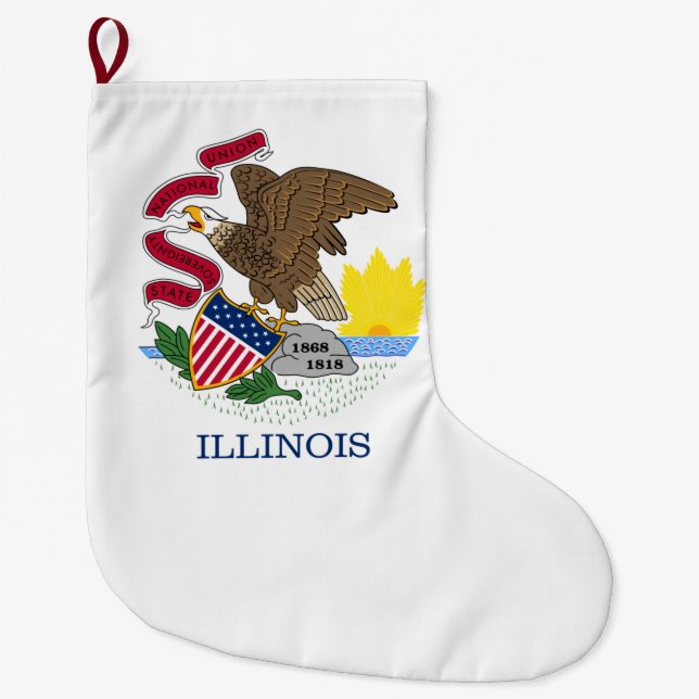 Staatsflagge Illinois Großer Weihnachtsstrumpf (Vorderseite)