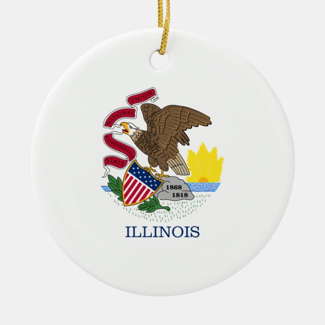 Staatsflagge Illinois Keramik Ornament (Vorne)