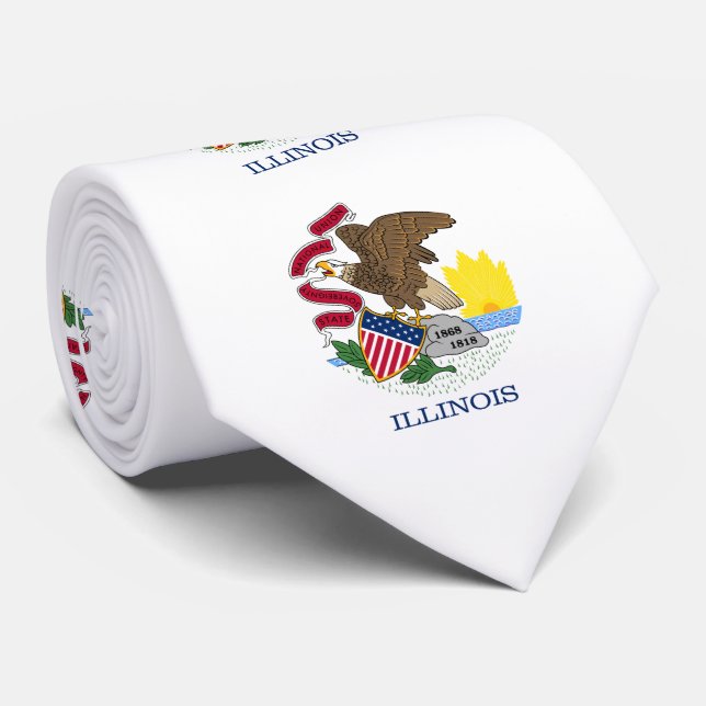Staatsflagge Illinois Krawatte (Gerollt)