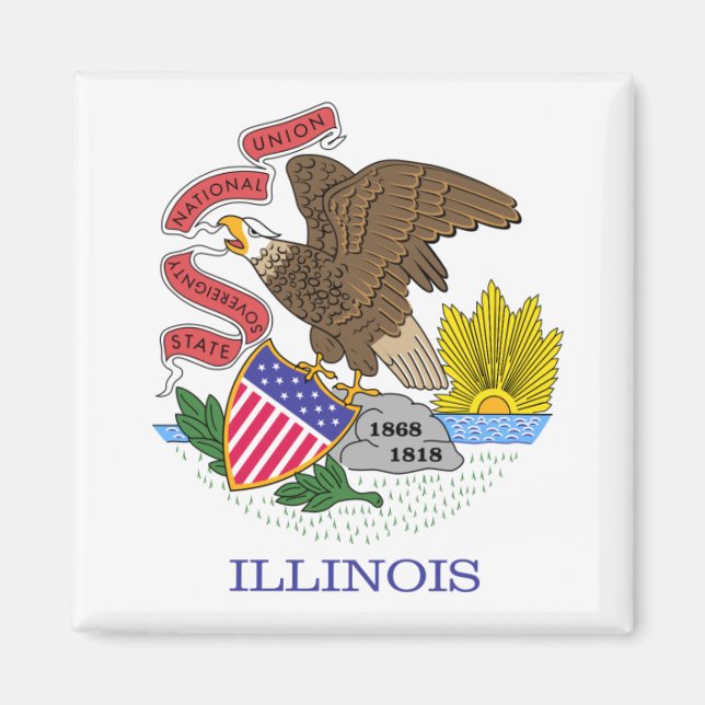 Staatsflagge Illinois Magnet (Vorne)