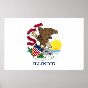Staatsflagge Illinois Poster