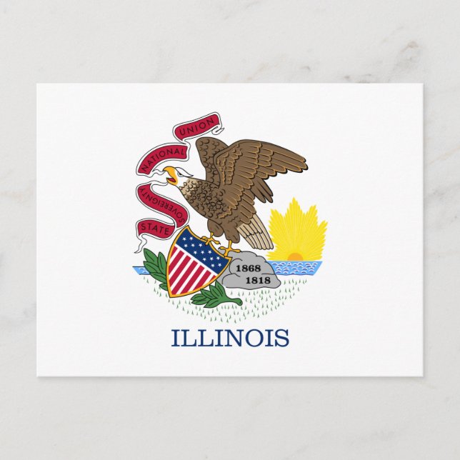 Staatsflagge Illinois Postkarte (Vorderseite)