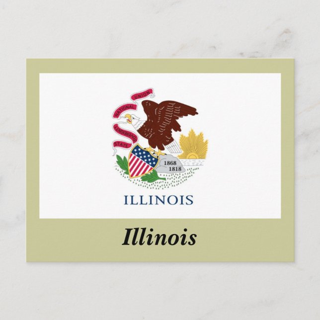 Staatsflagge Illinois Postkarte (Vorderseite)