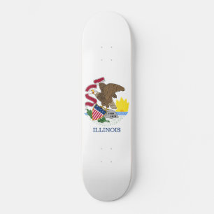 Staatsflagge Illinois Skateboard