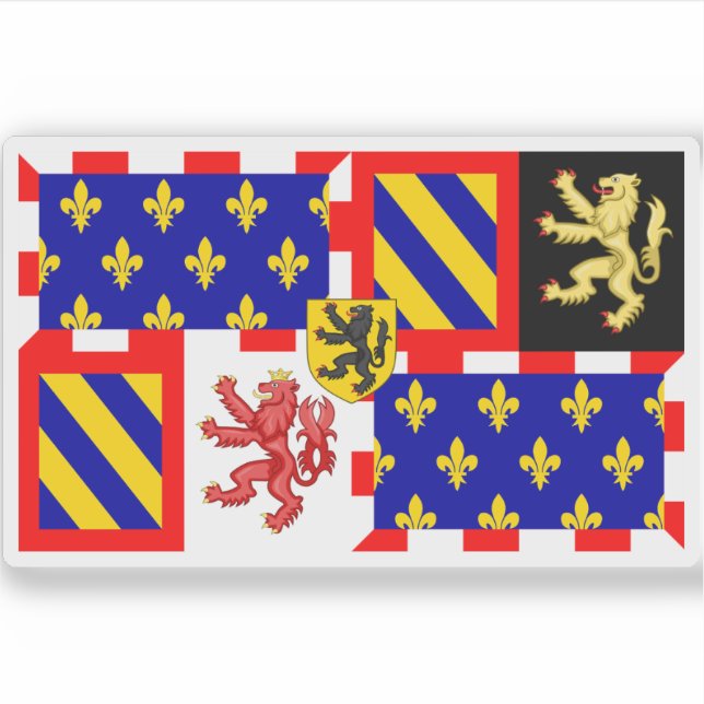 Staatsflagge in Burgund Aufkleber (Vorderseite)