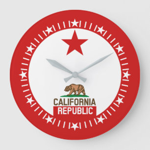 Staatsflagge in der Republik Kalifornien - große  Wanduhr
