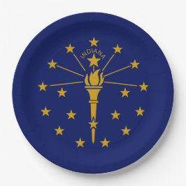 Staatsflagge in Indiana Pappteller