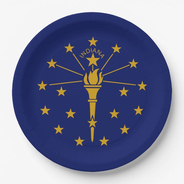 Staatsflagge in Indiana Pappteller (Vorderseite)