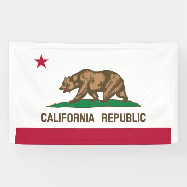 Staatsflagge in Kalifornien Banner (Horizontal)
