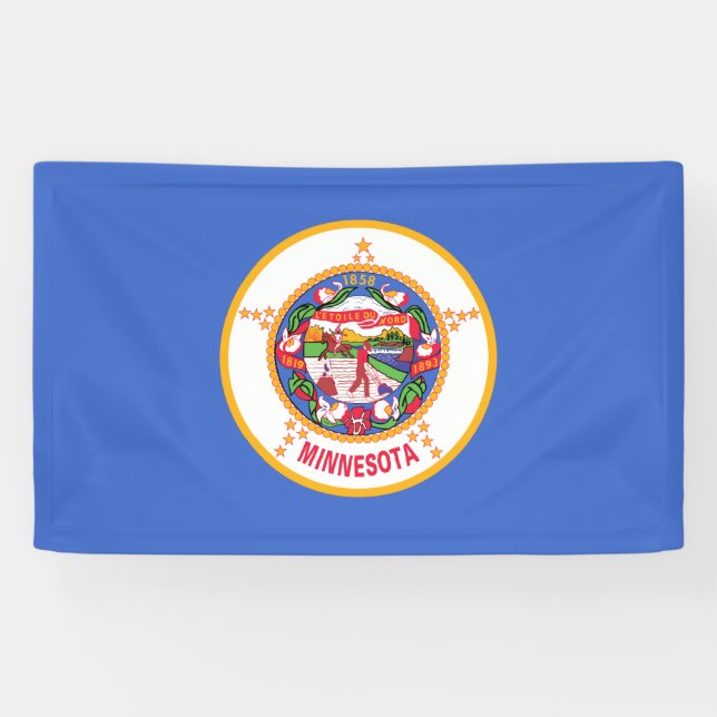Staatsflagge in Minnesota Banner (Horizontal)