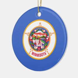 Staatsflagge in Minnesota Keramik Ornament