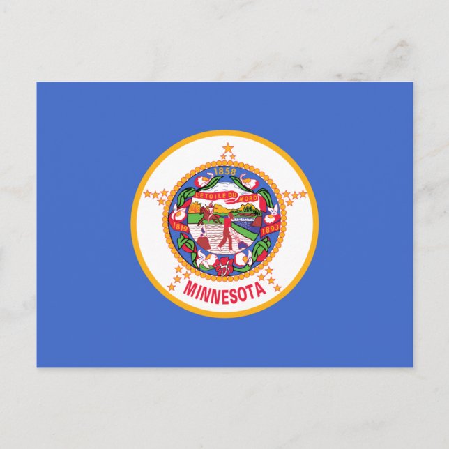 Staatsflagge in Minnesota Postkarte (Vorderseite)