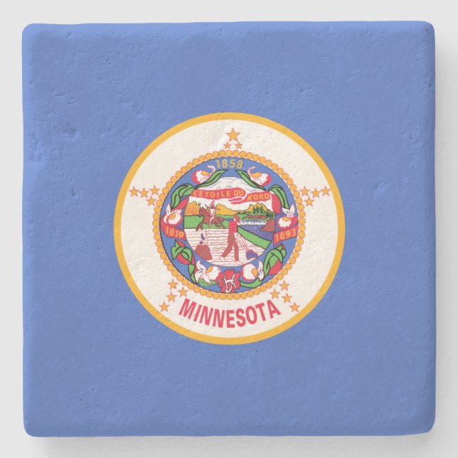 Staatsflagge in Minnesota Steinuntersetzer (Vorderseite)