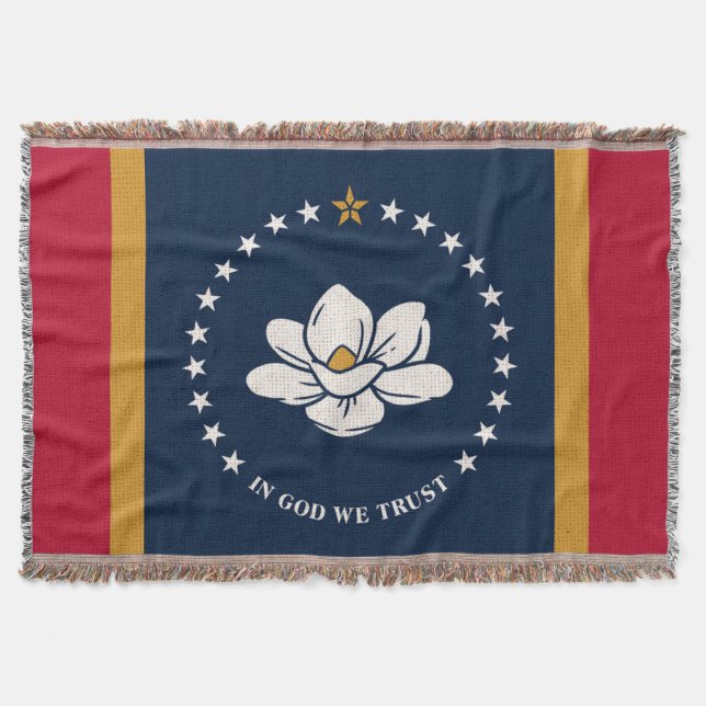Staatsflagge in Mississippi Print Patriotic Decke (Vorderseite)