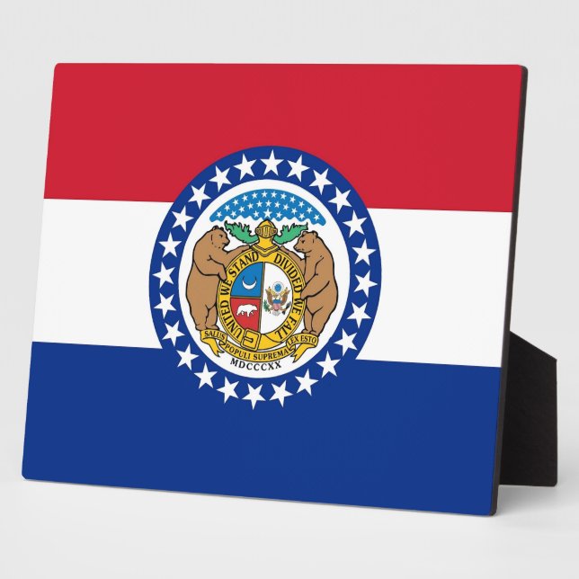 Staatsflagge in Missouri Fotoplatte (Seite)