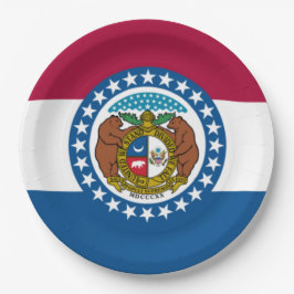 Staatsflagge in Missouri Pappteller
