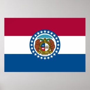 Staatsflagge in Missouri Poster