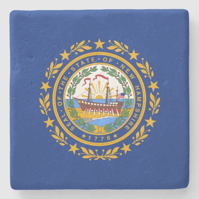 Staatsflagge in New Hampshire Steinuntersetzer (Vorderseite)
