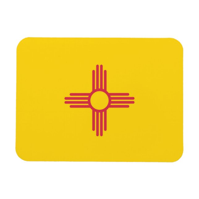 Staatsflagge in New Mexico, USA Magnet (Horizontal)