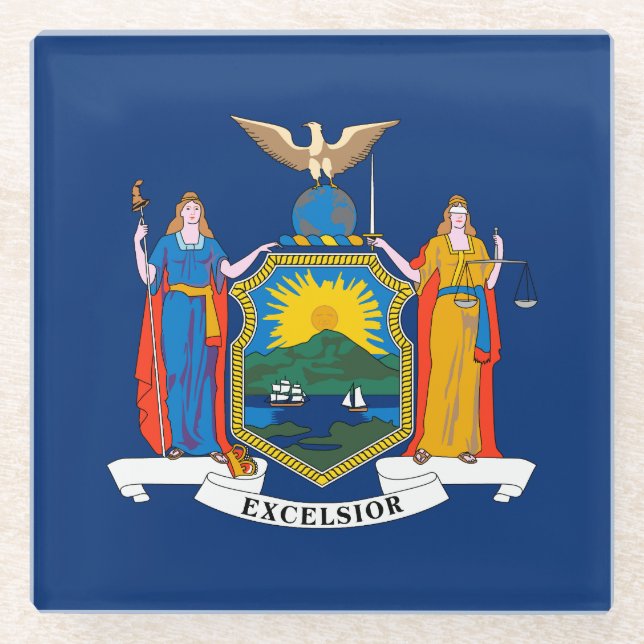 Staatsflagge in New York Glasuntersetzer (Vorderseite)