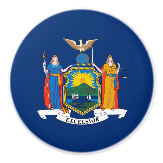 Staatsflagge in New York Keramikknauf (Vorderseite)