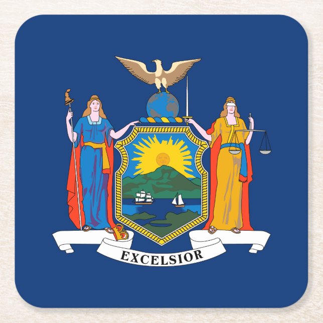 Staatsflagge in New York Rechteckiger Pappuntersetzer (Vorderseite)