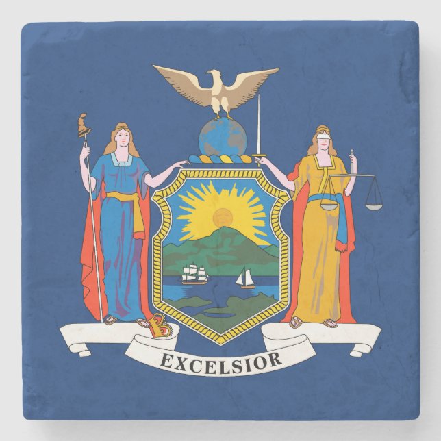Staatsflagge in New York Steinuntersetzer (Vorderseite)