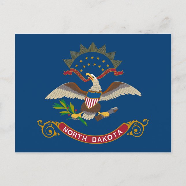 Staatsflagge in Nord-Dakota Postkarte (Vorderseite)