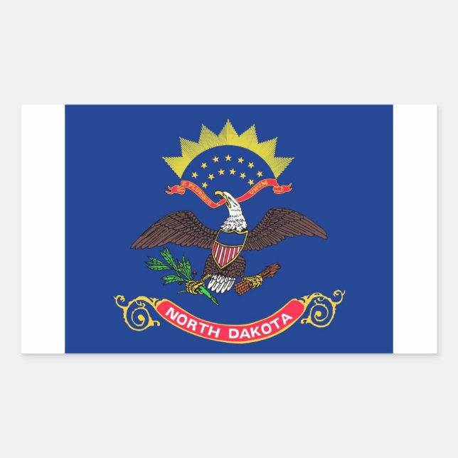 Staatsflagge in Nord-Dakota Rechteckiger Aufkleber (Vorderseite)